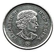 Effigie de Elizabeth II sur une pièce canadienne