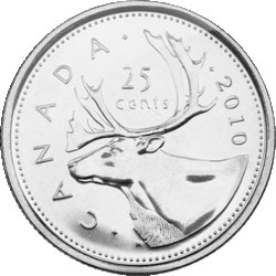 Revers du 25 cents — caribou