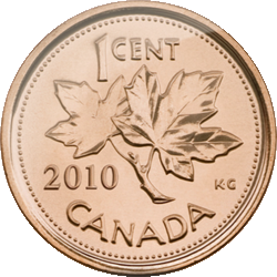 Revers du 1 cent — rameau de feuilles d'érable